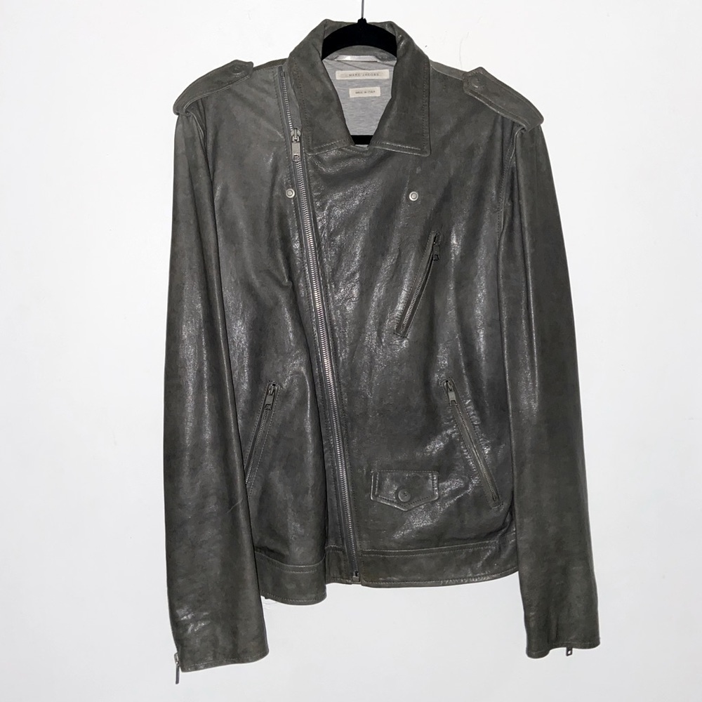 Marc Jacobs Biker/Motorcycle Leather Jacket Gray​​​​​